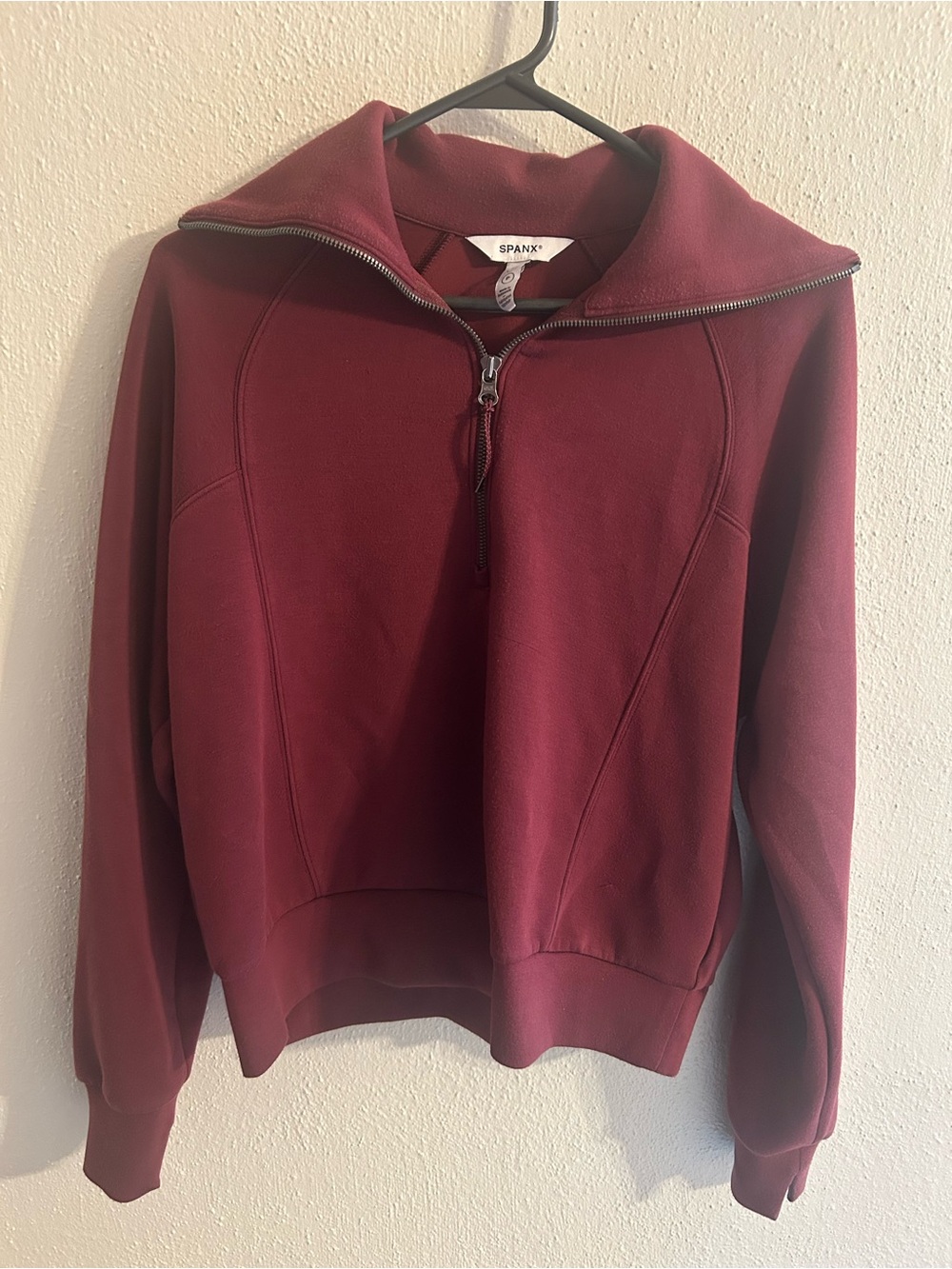 SPANX Burgundy Half-Zip Pullover